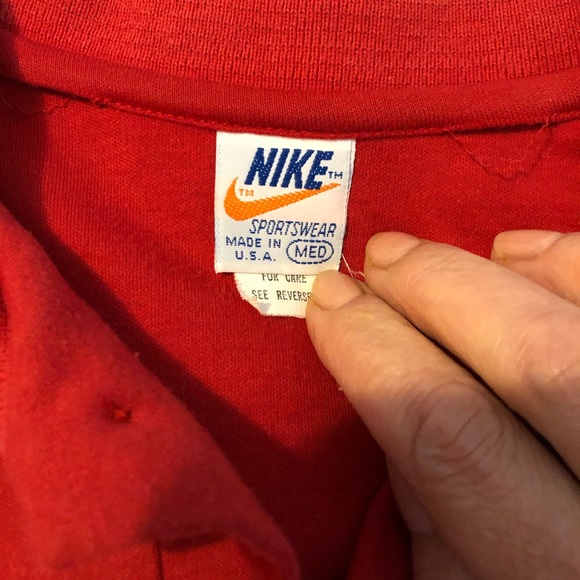 RARE! Nike 70’s Orange Tag Red Polo Shirt Exc! M - Picture 4 of 6